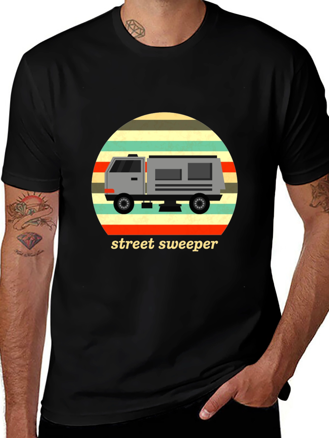 Variant 7 of Retro Street Sweeper Truck T-Shirt