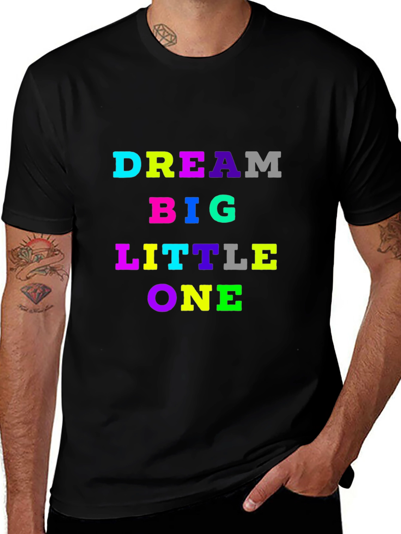 Variant 15 of Dream Big Little One Black Cotton T-Shirt