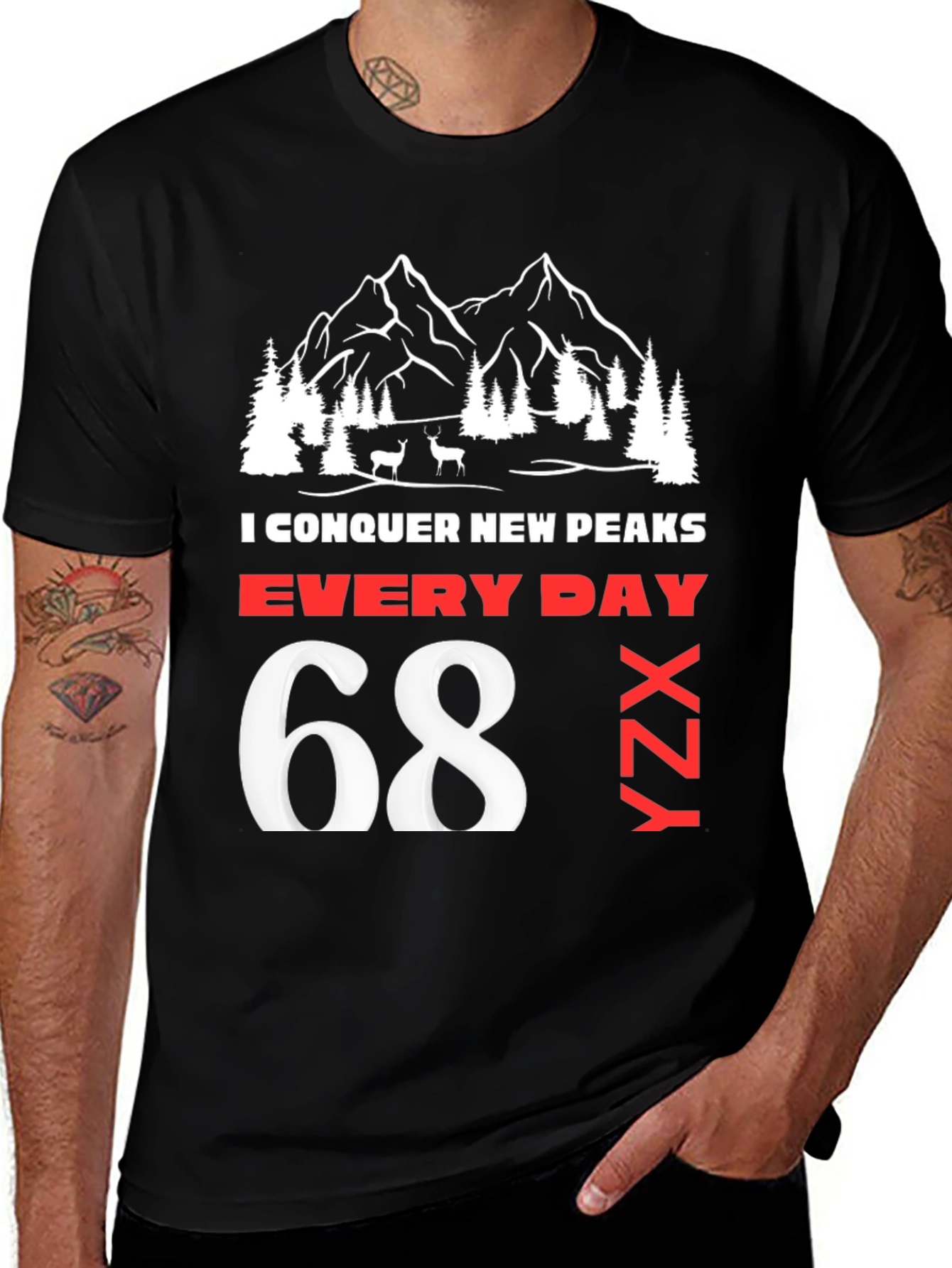 Variant 19 of Conquer New Peaks Tee - Graphic Mountain Shirt