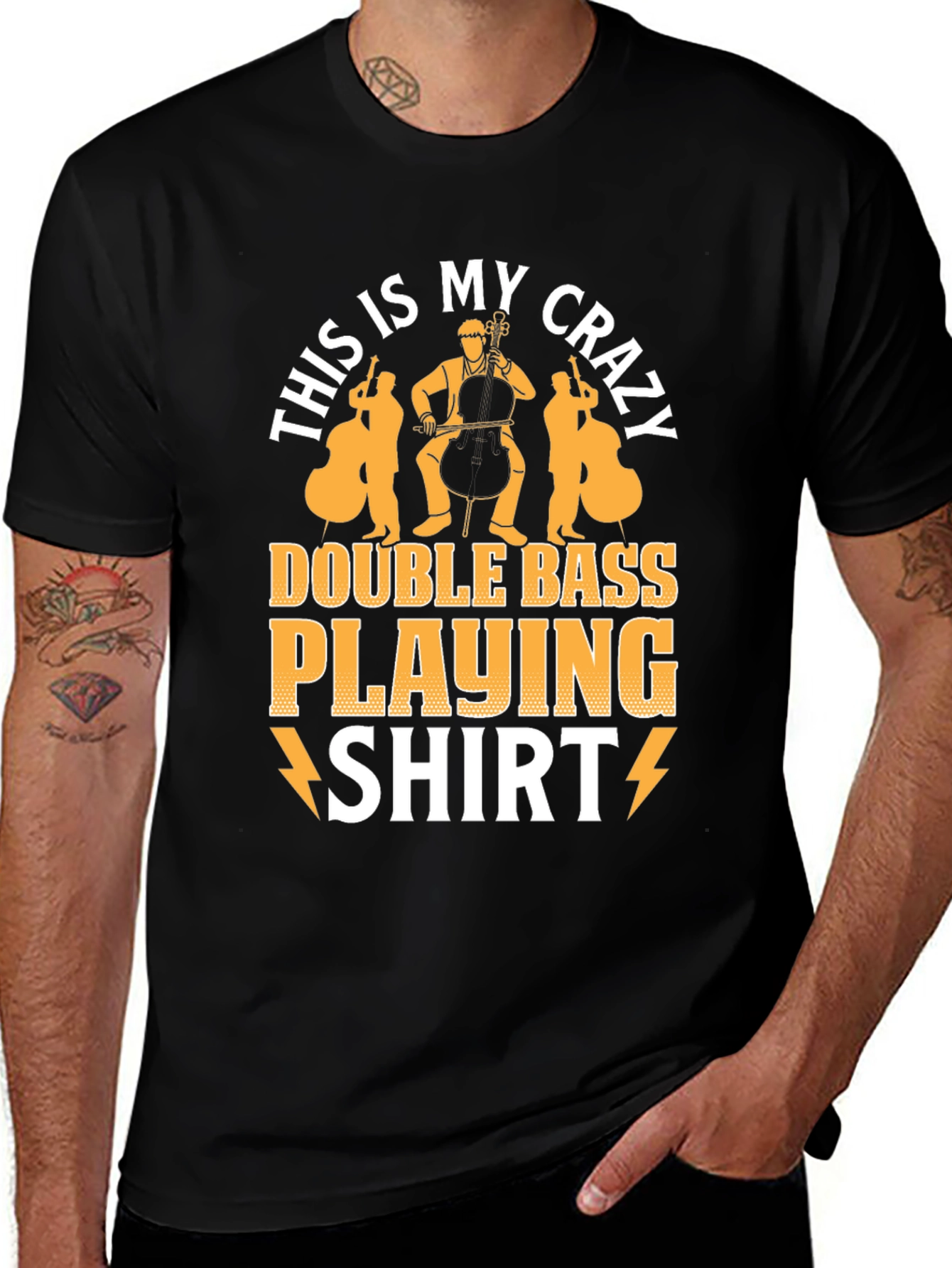 Variant 30 of Crazy Double Bass Playing Shirt