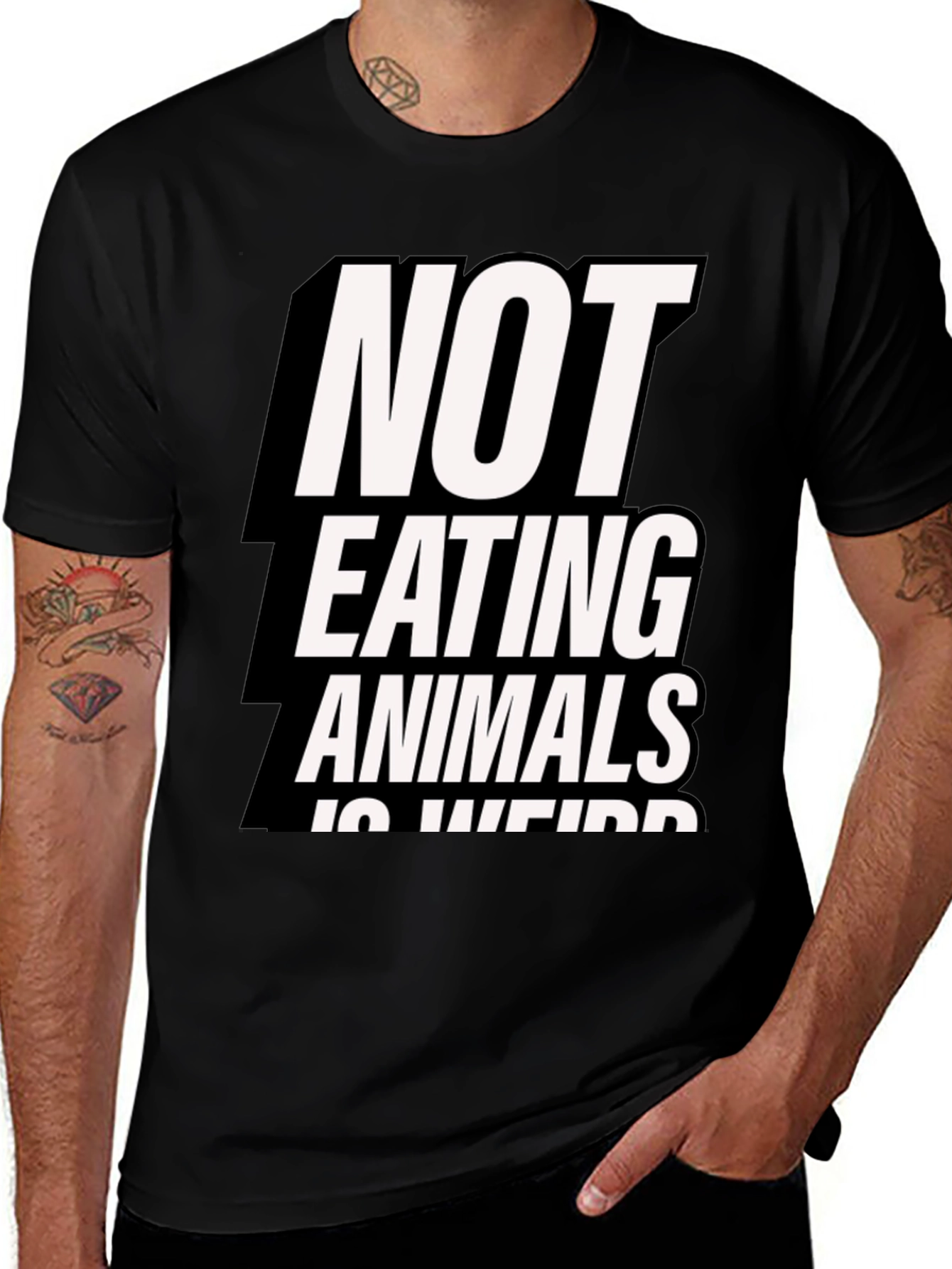 Variant 8 of Vegan Statement T-Shirt: Not Eating Animals is Weird