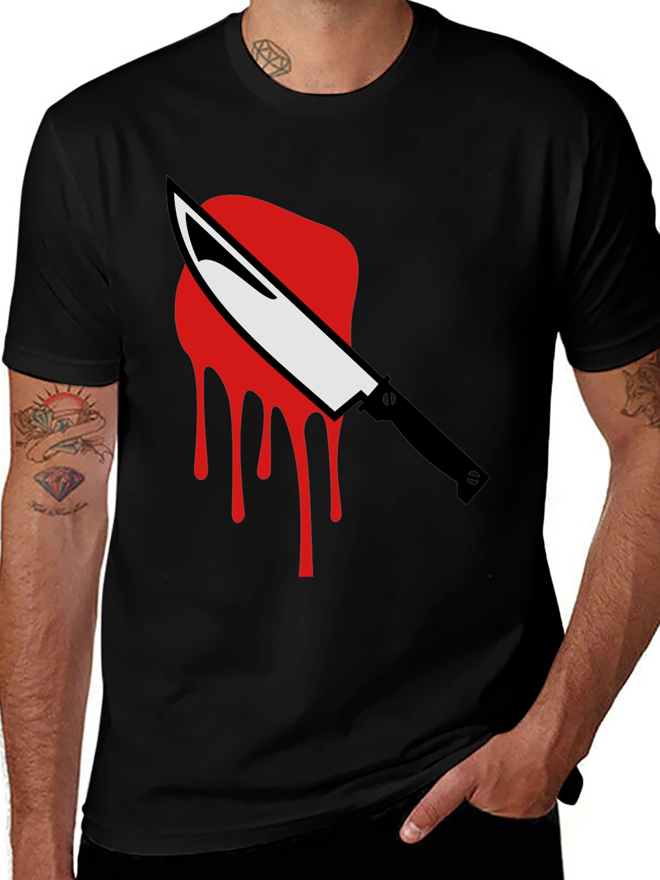 Variant 6 of Knife Graphic Black Tee
