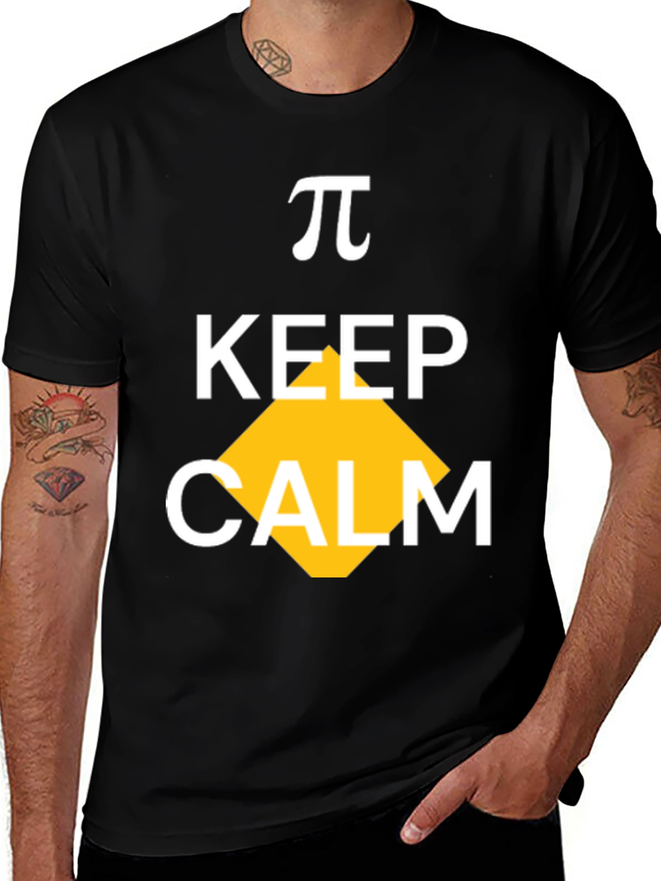 Variant 17 of Keep Calm Pi T-Shirt - Men's Black Graphic Tee
