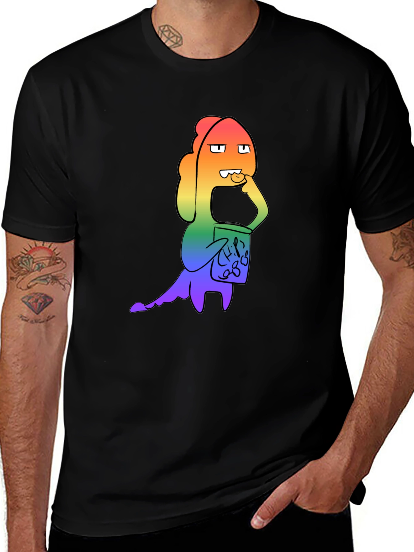 Variant 21 of Rainbow Monster Chips Black T-Shirt