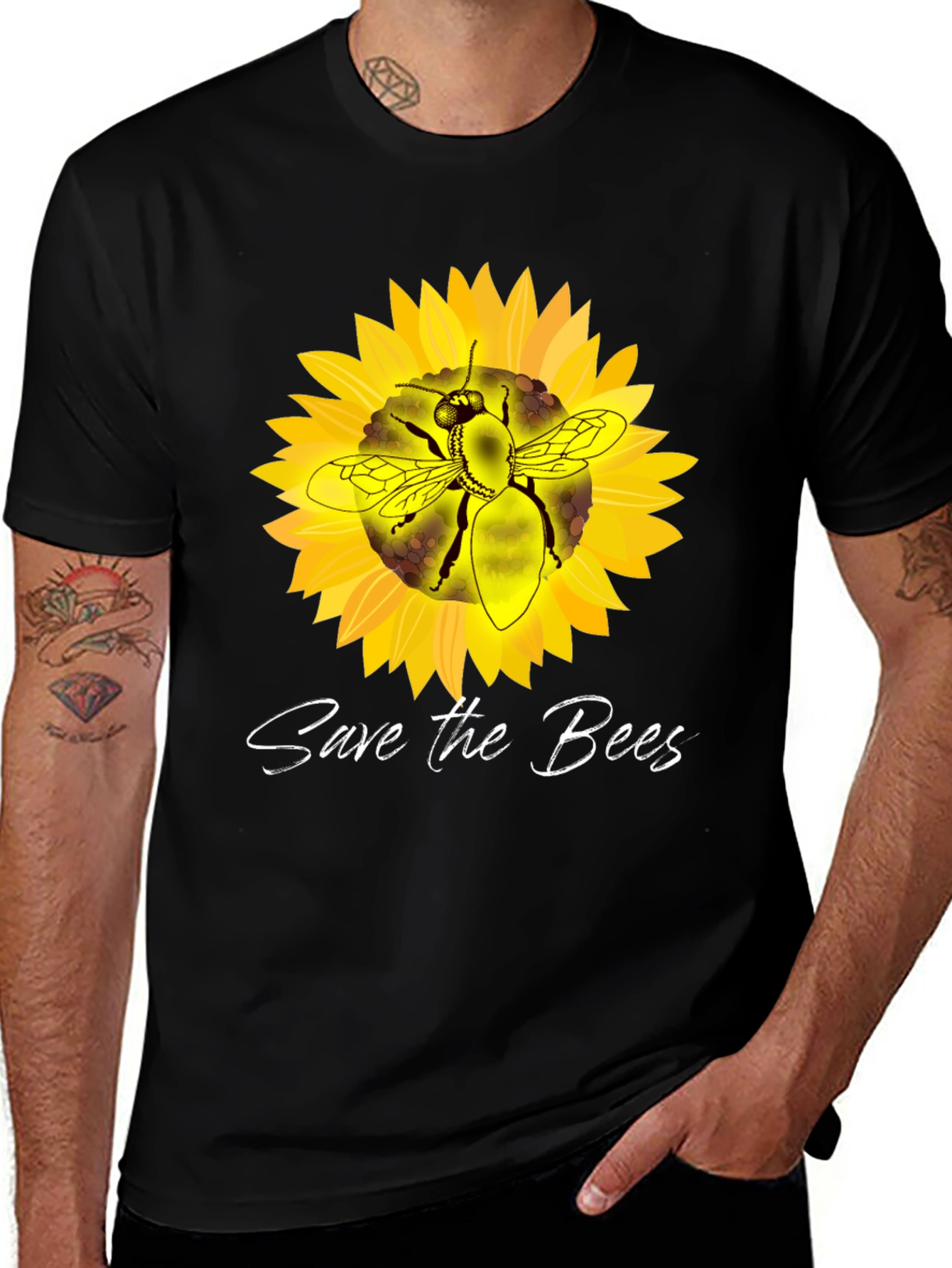 Variant 21 of Save the Bees Sunflower Graphic T-Shirt