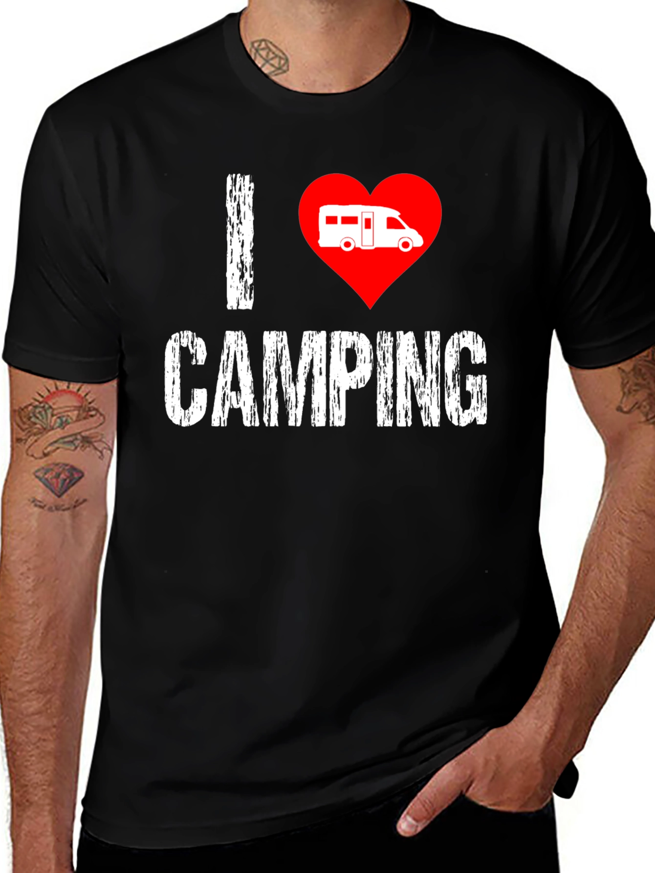 Variant 26 of I Love Camping T-Shirt - Camper Van Heart