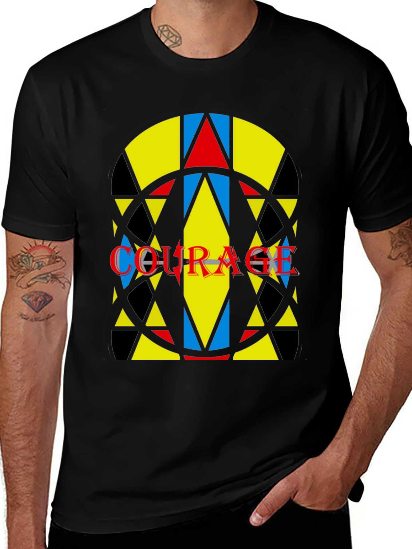 Variant 14 of Courage Graphic Tee - Abstract Geometric Design
