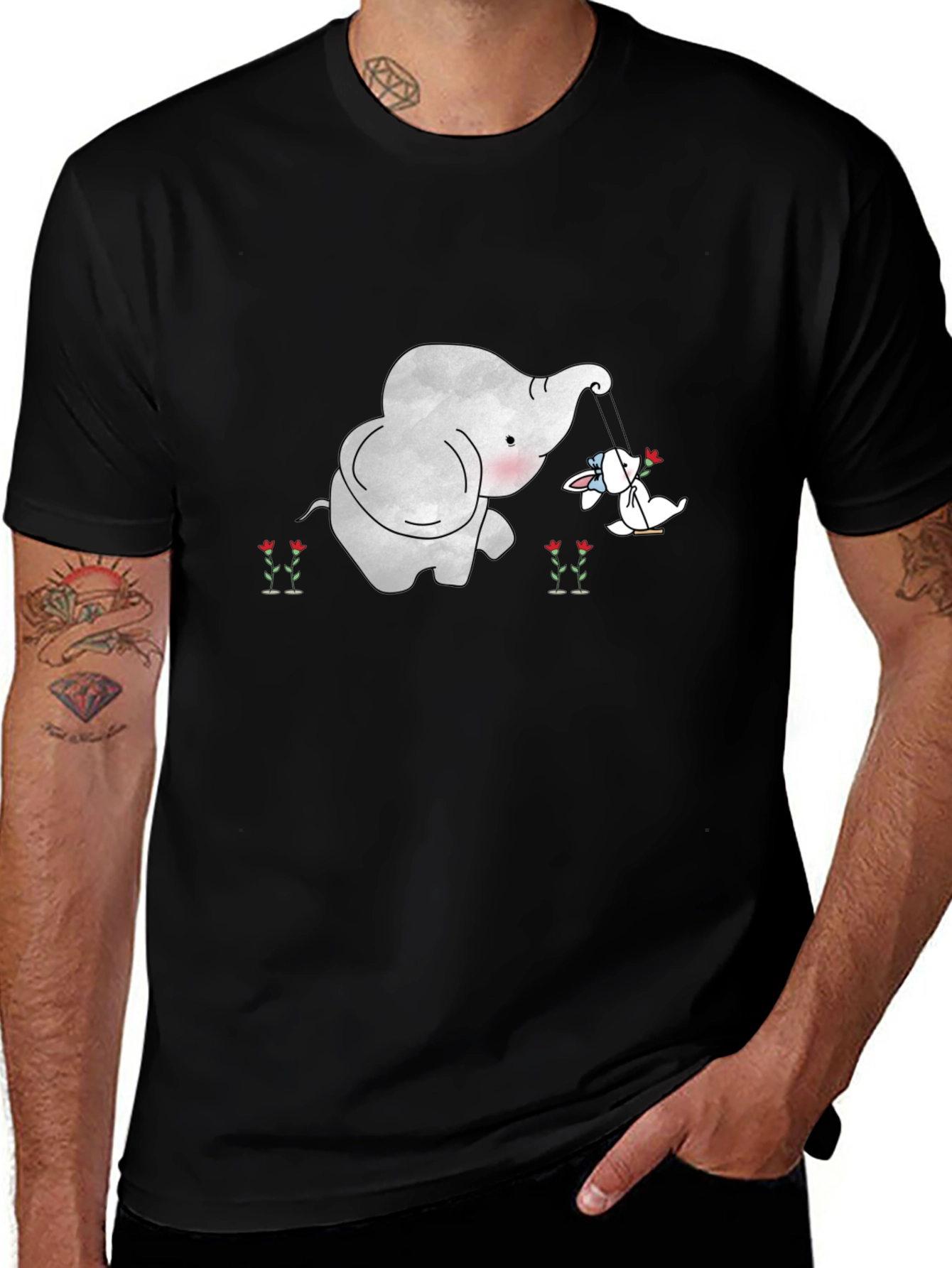 Variant 29 of Elephant and Bunny Swing Graphic Tee