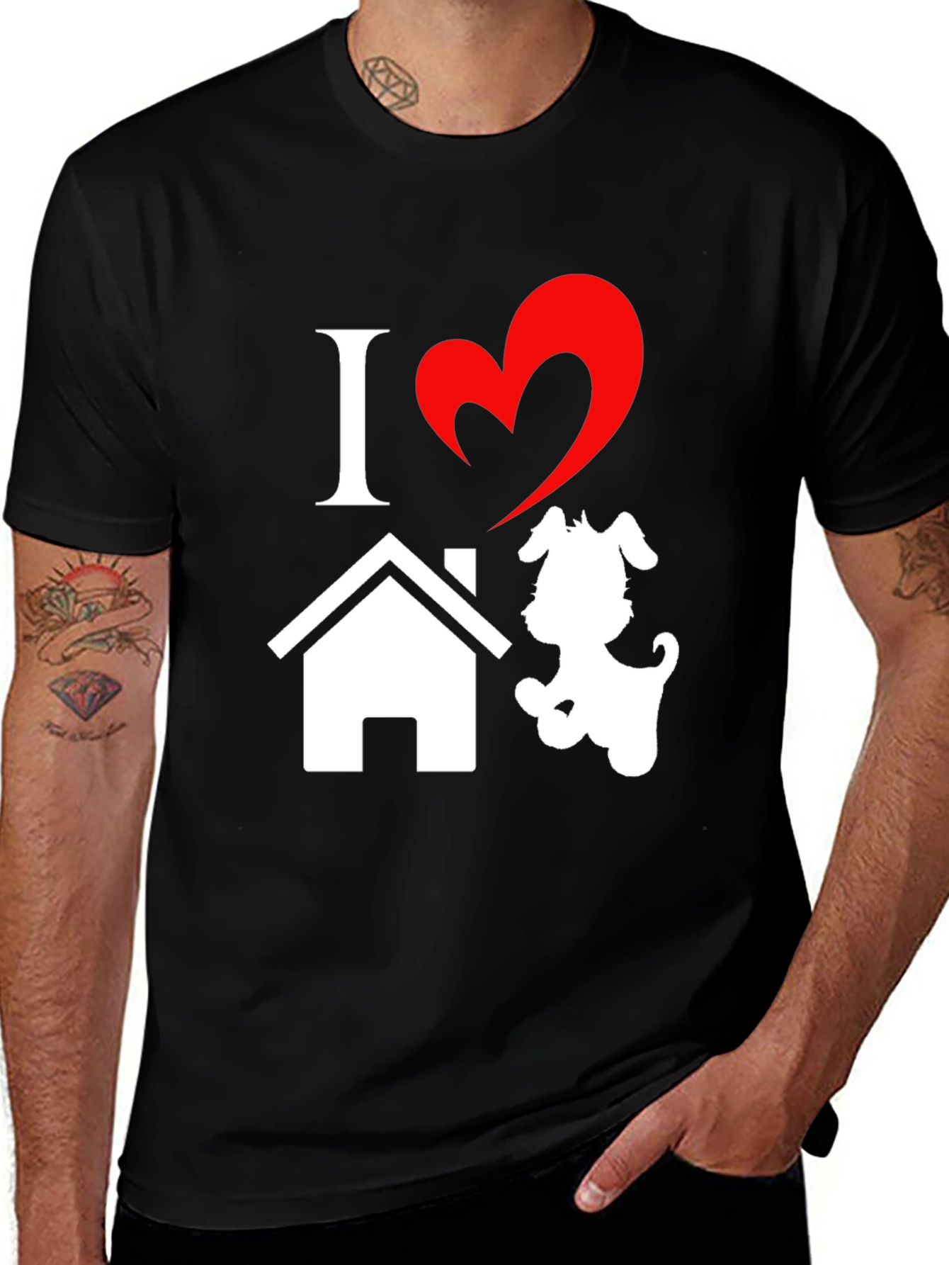 Variant 15 of I Love Home Dog Graphic Tee