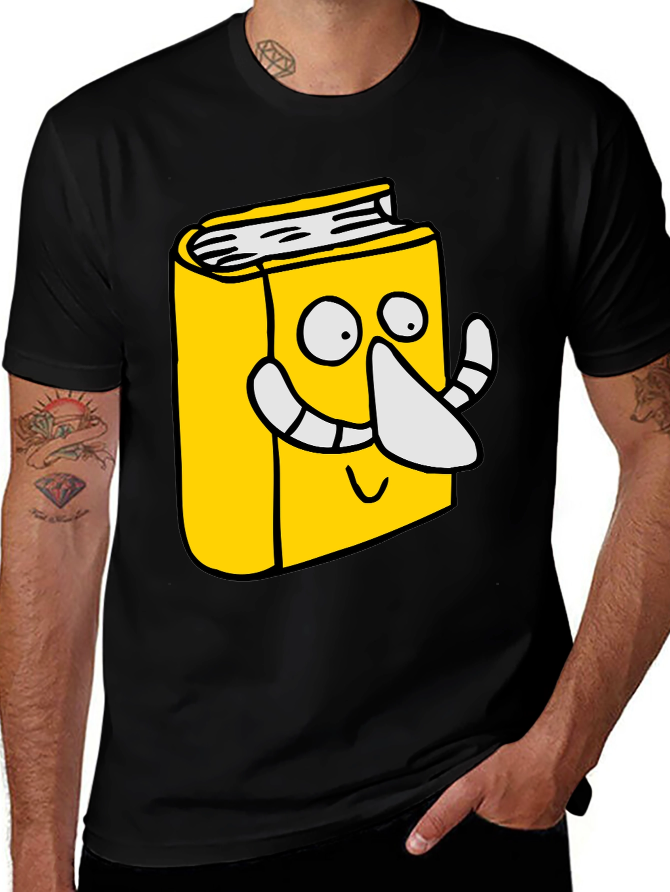 Variant 18 of Funny Book Character Black T-Shirt