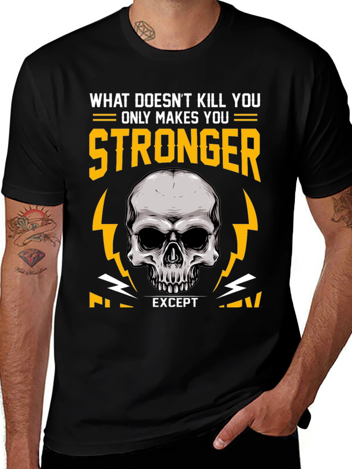 Variant 24 of Stronger Skull Graphic T-Shirt