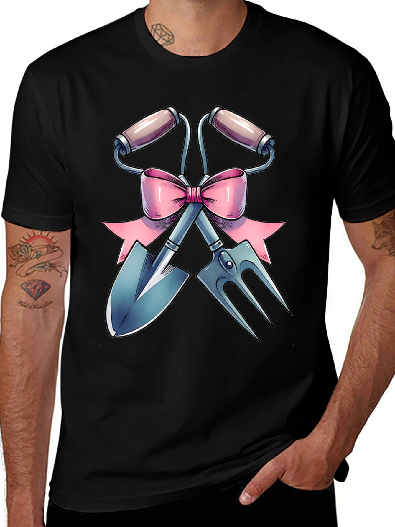 Variant 7 of Gardening Tool T-Shirt with Bow
