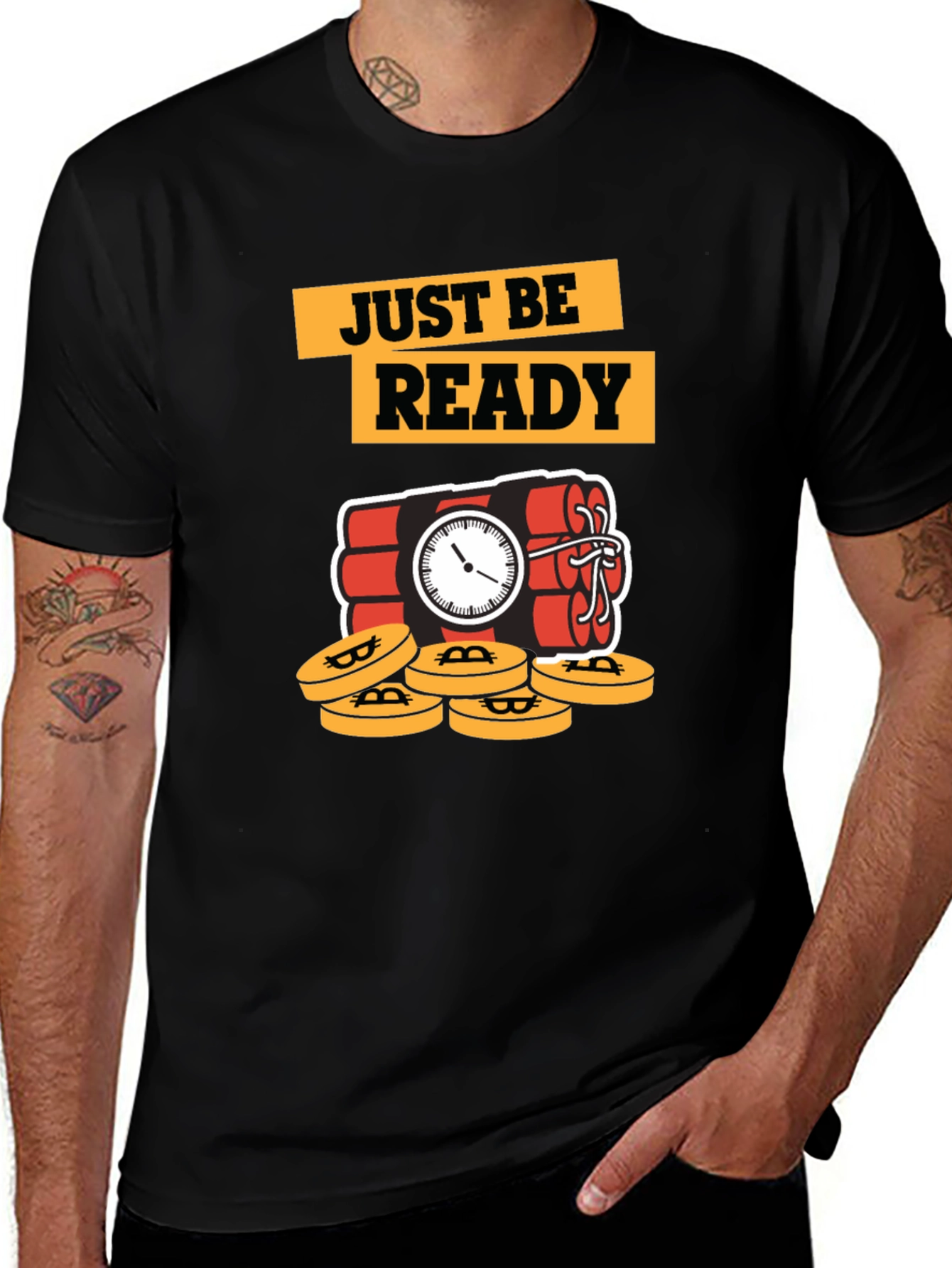 Variant 13 of Just Be Ready Bitcoin Bomb T-Shirt