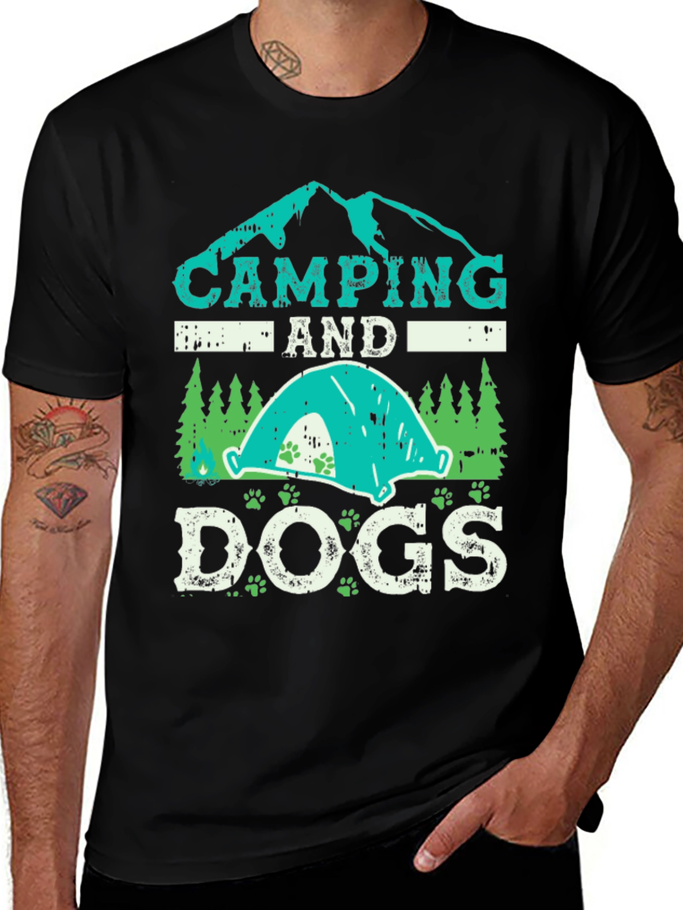 Variant 28 of Camping & Dogs T-Shirt: Adventure Ready Tee