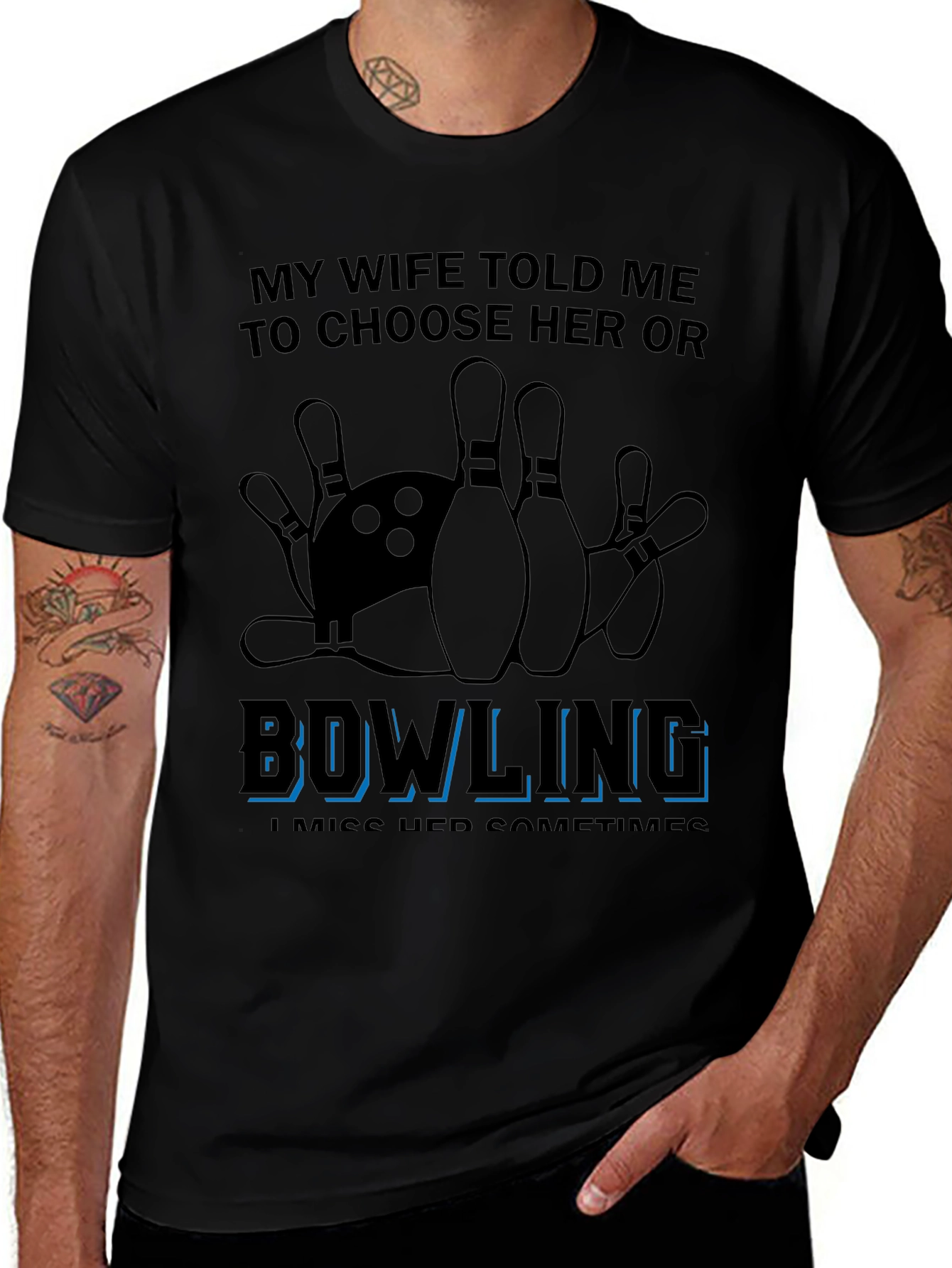 Variant 15 of Bowling Over Wife T-Shirt Funny Sarcastic Gift