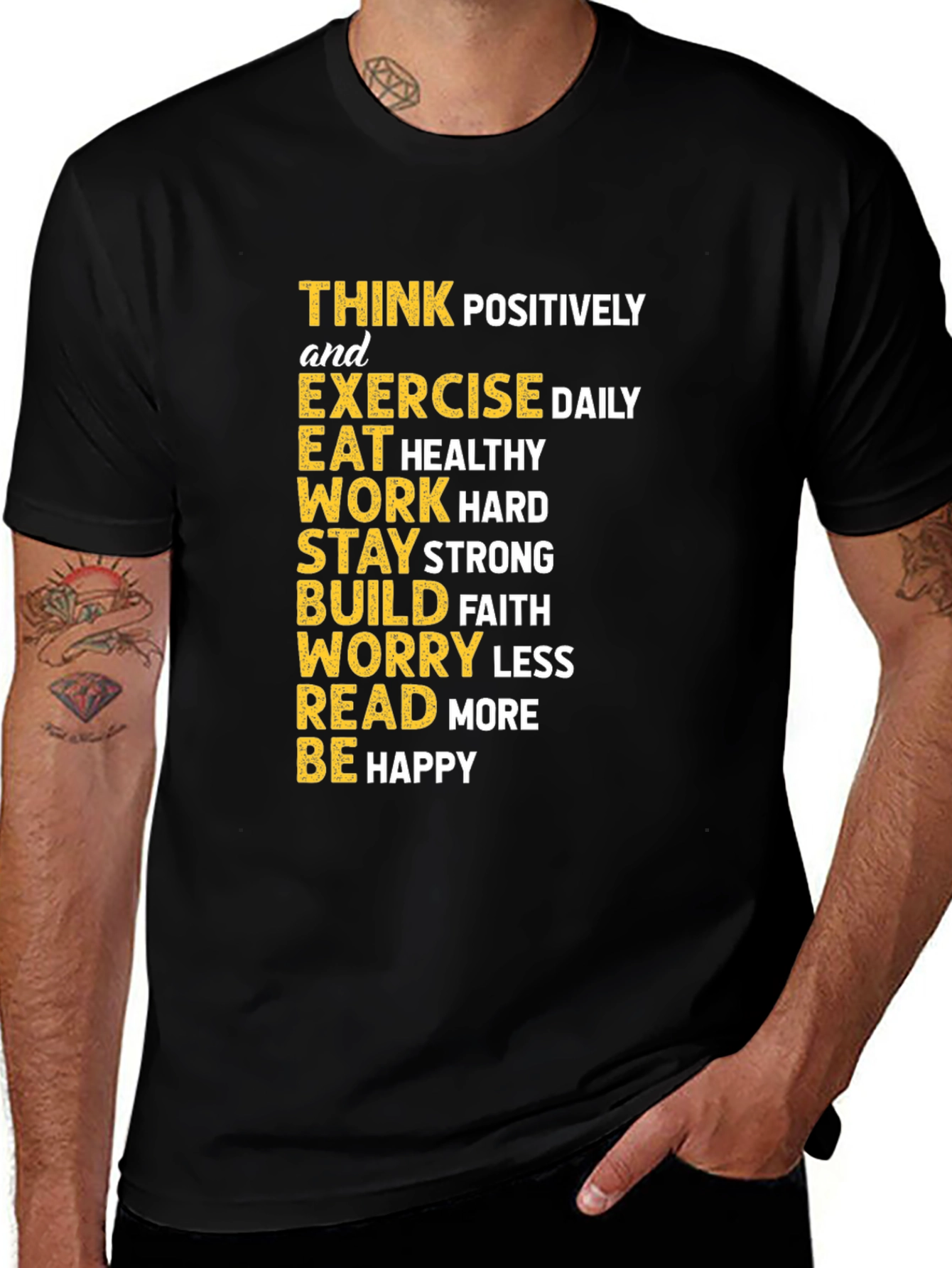 Variant 13 of Motivational Graphic Tee - Think Positively