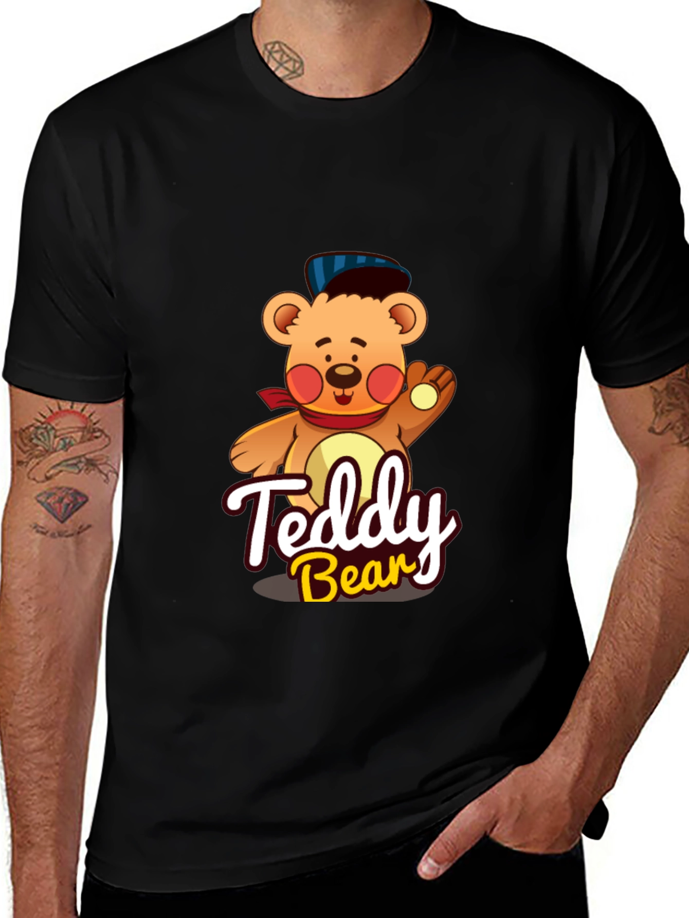 Variant 5 of Teddy Bear Graphic Tee - Cute Cartoon Design