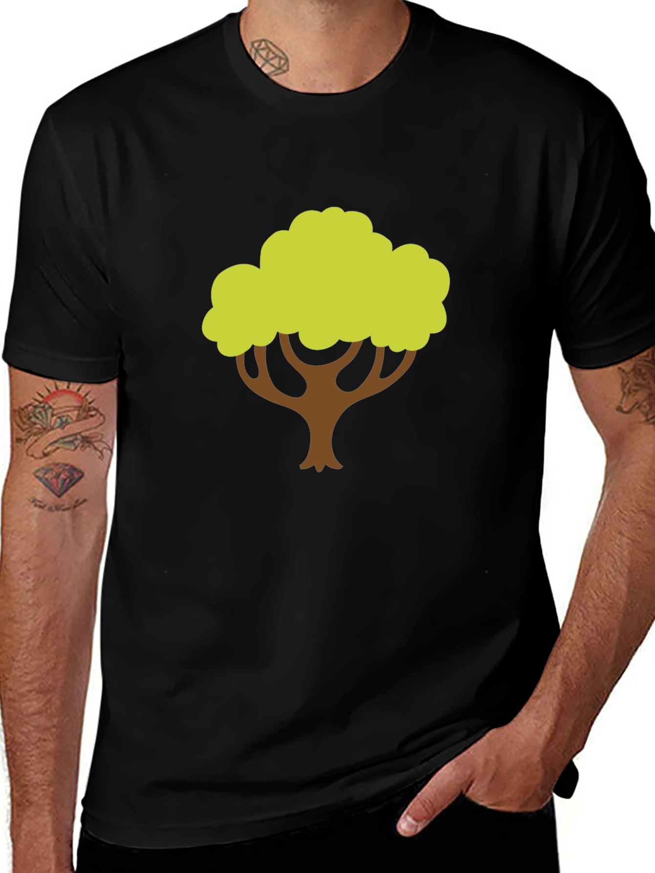 Variant 28 of Tree Graphic Black T-Shirt - Nature Inspired Casual Wear