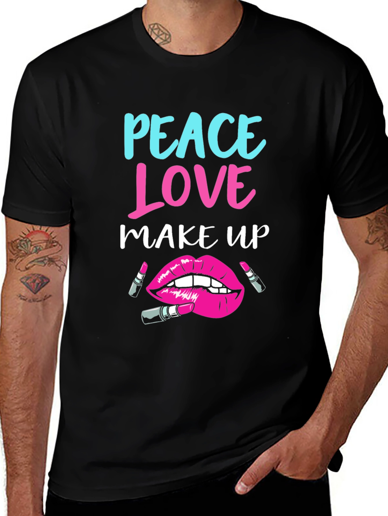 Variant 18 of Peace Love Makeup T-Shirt, Beauty Lover Tee