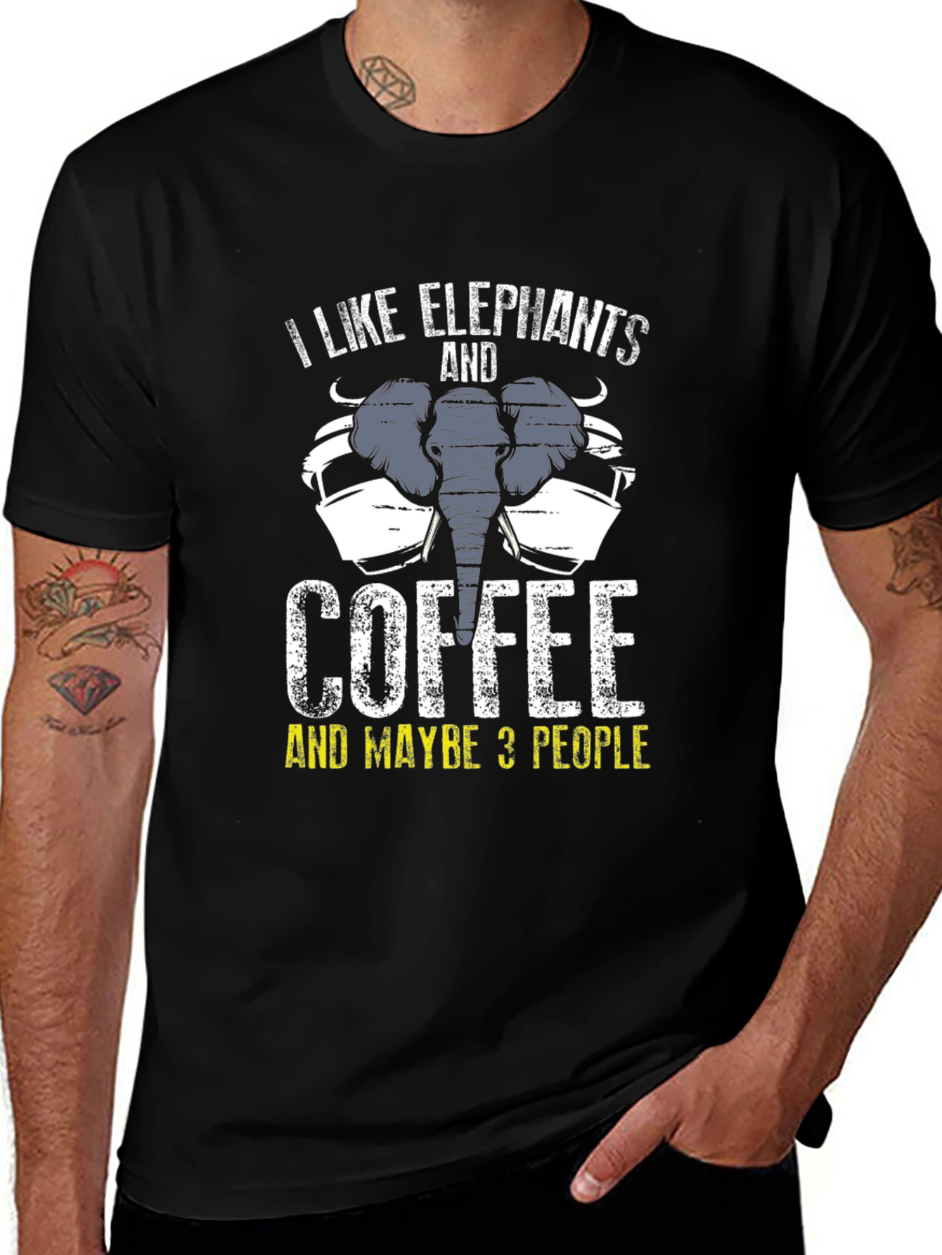 Variant 2 of Elephant & Coffee Lover T-Shirt