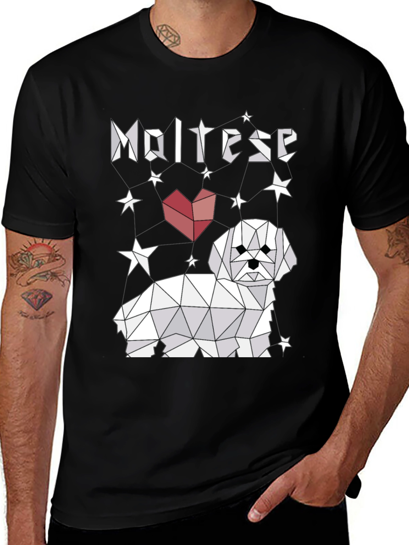 Variant 26 of Geometric Maltese Dog T-Shirt