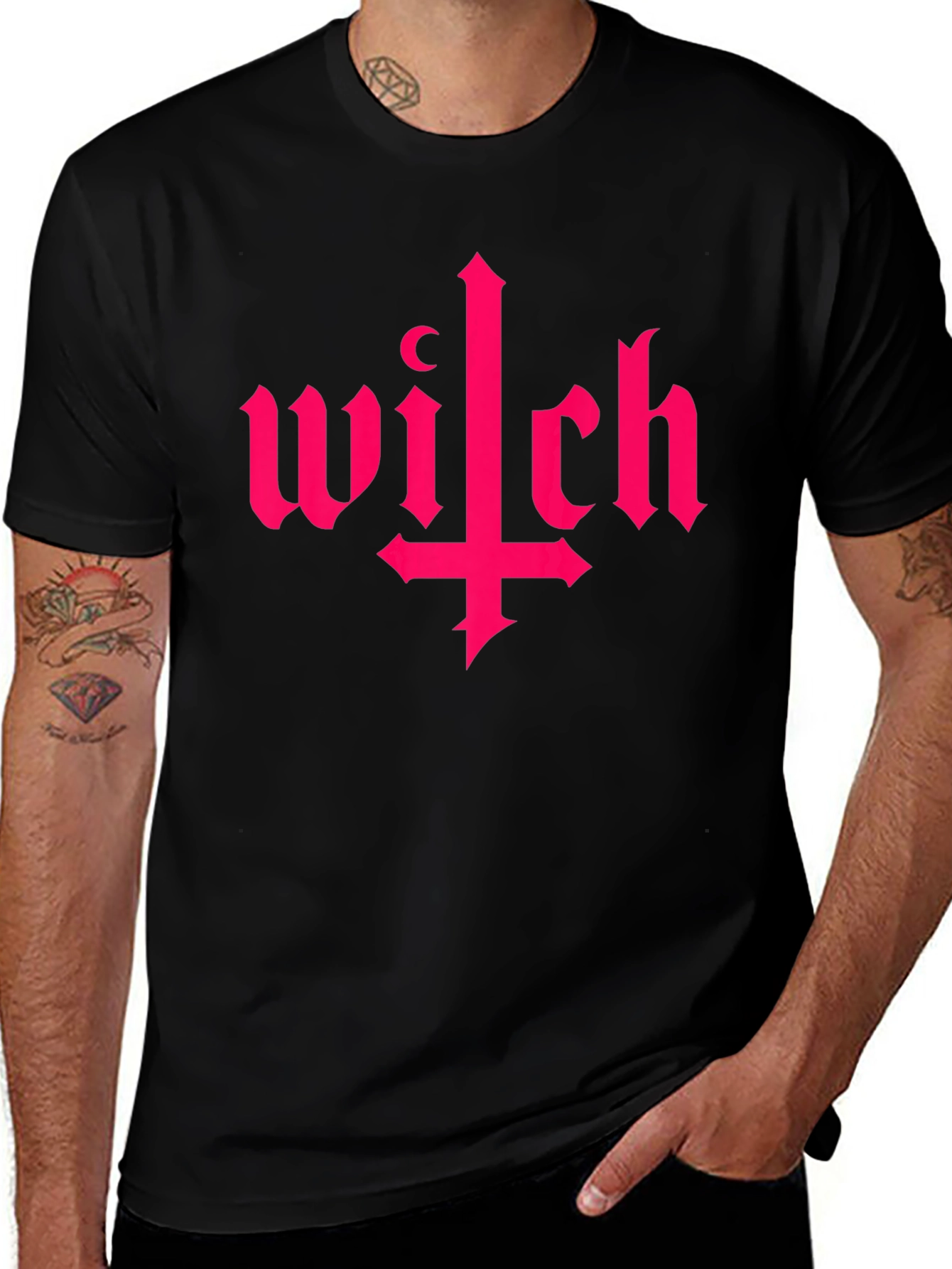 Variant 27 of Witch Inverted Cross T-Shirt - Gothic Style