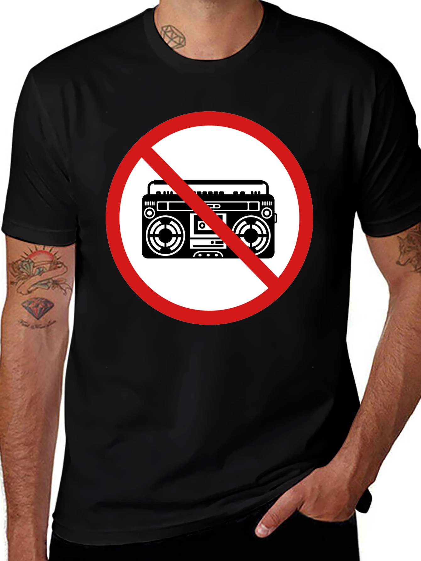 Variant 17 of No Boombox Black T-Shirt