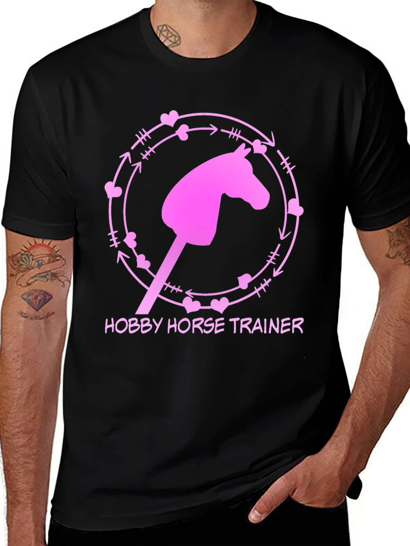 Variant 28 of Hobby Horse Trainer Graphic Tee - Fun Novelty Shirt