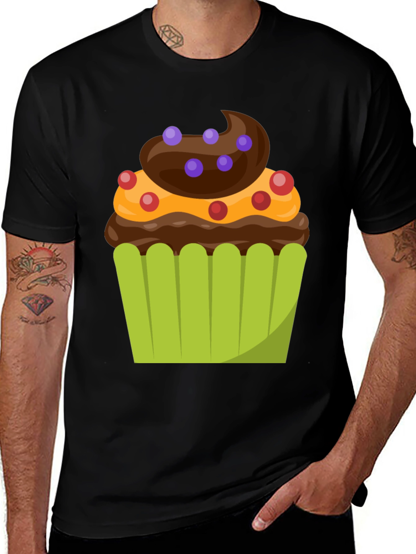 Variant 12 of Cupcake Graphic T-Shirt - Sweet Tooth Style
