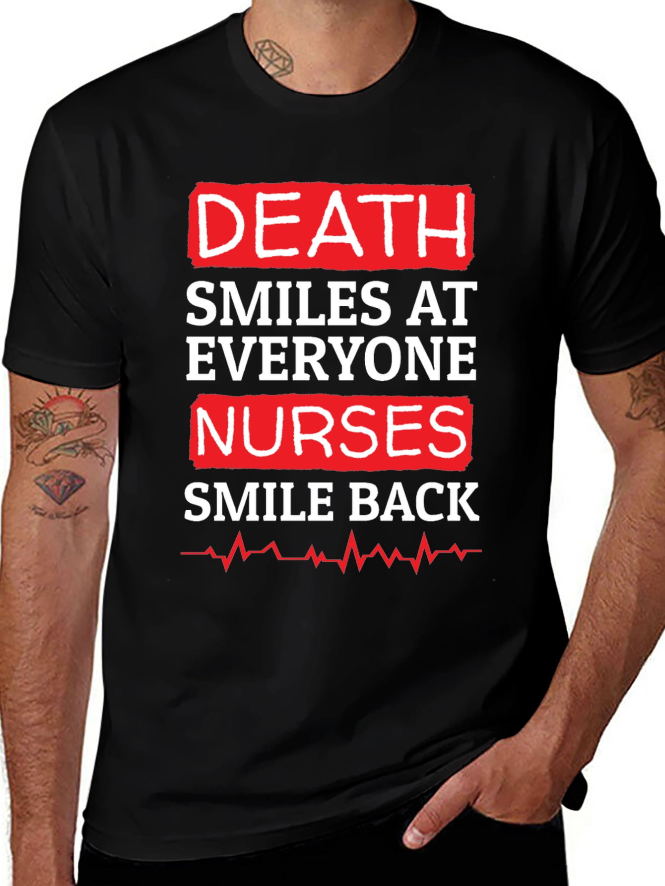 Variant 16 of Death Smiles At Everyone Nurse Graphic T-Shirt