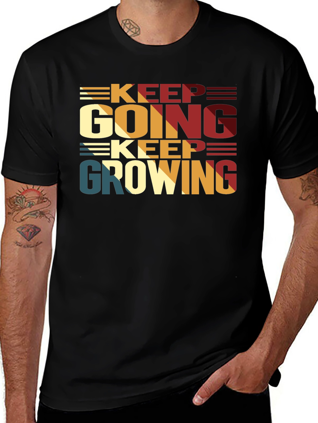 Variant 11 of Keep Going Keep Growing Black T-Shirt