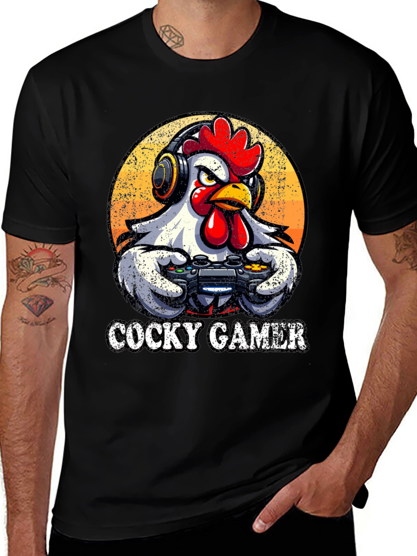 Variant 27 of Cocky Gamer Chicken T-Shirt - Funny Gaming Tee