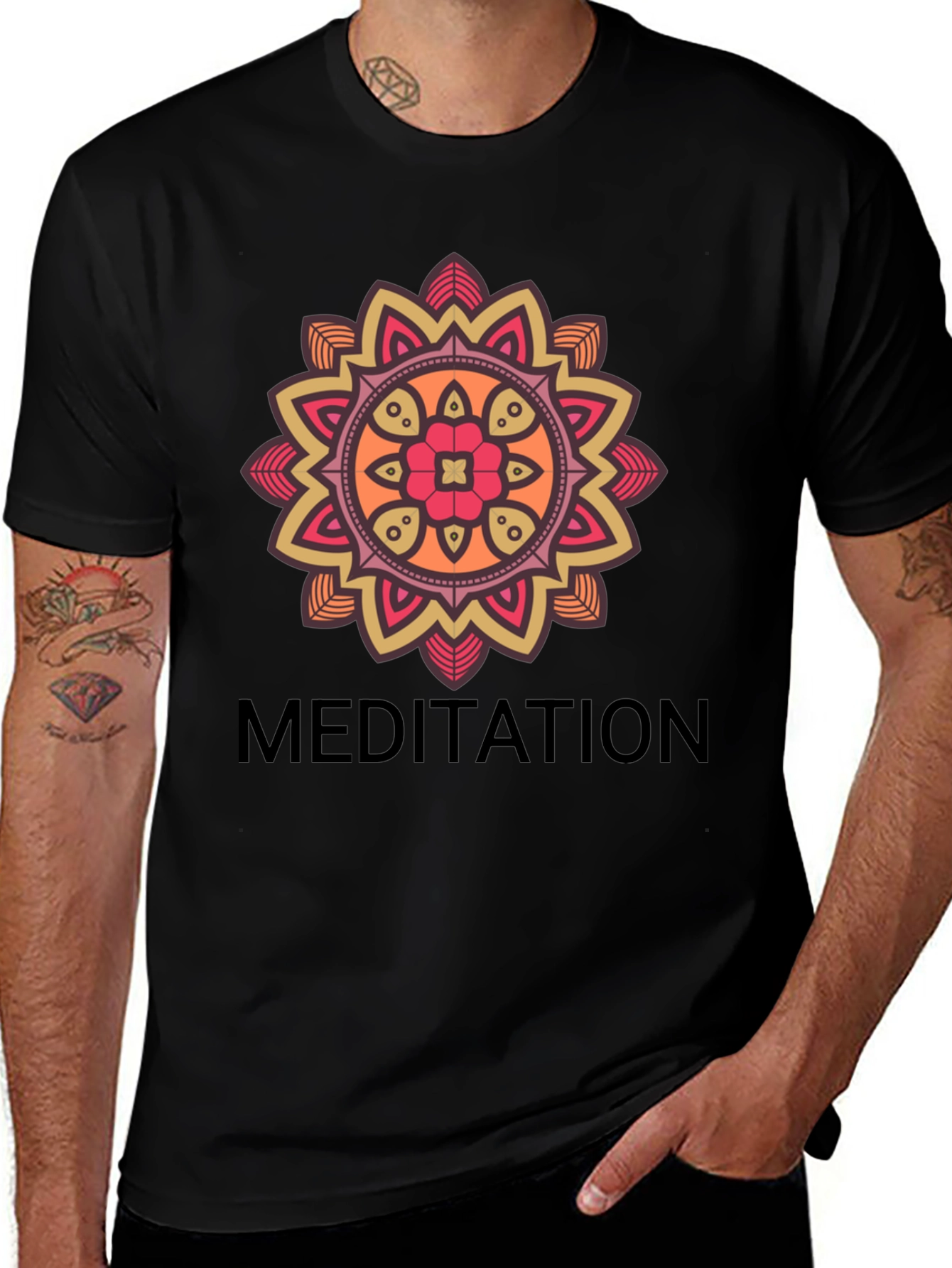 Variant 9 of Meditation Mandala Graphic Tee - Zen Style Shirt