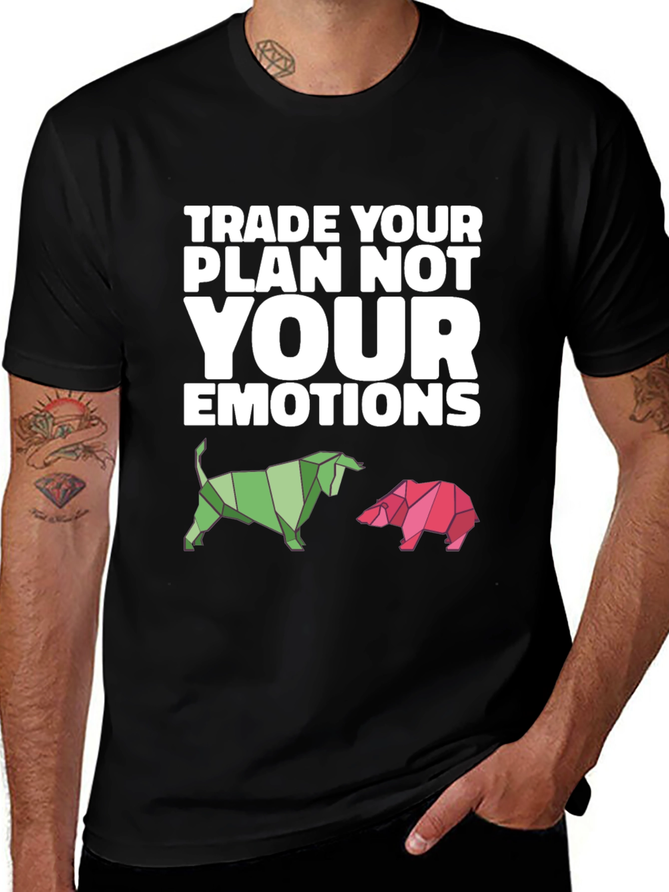 Trade Your Plan T-Shirt - Bull & Bear Market Design
