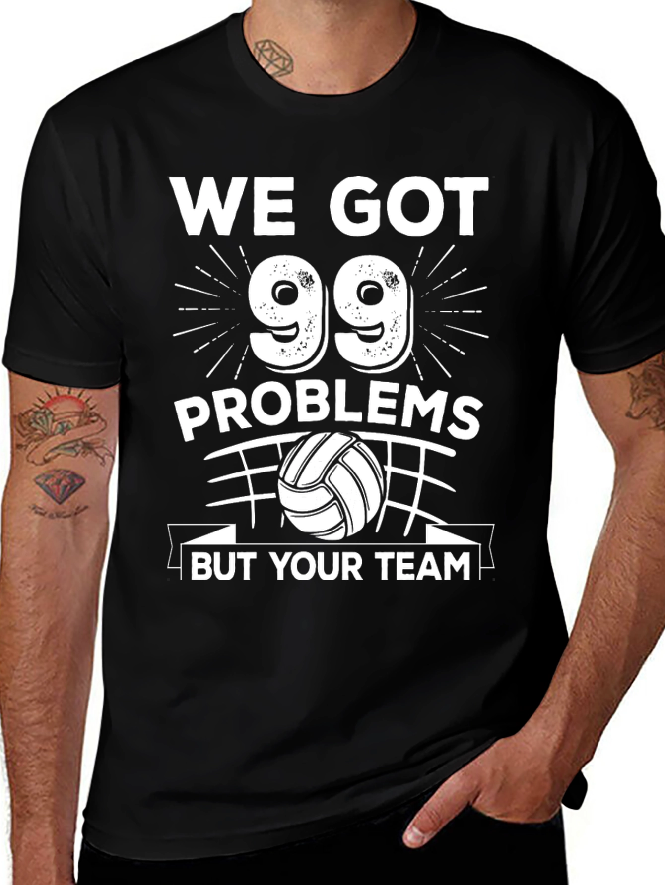 Variant 15 of Funny Volleyball T-Shirt - 99 Problems But Your Team