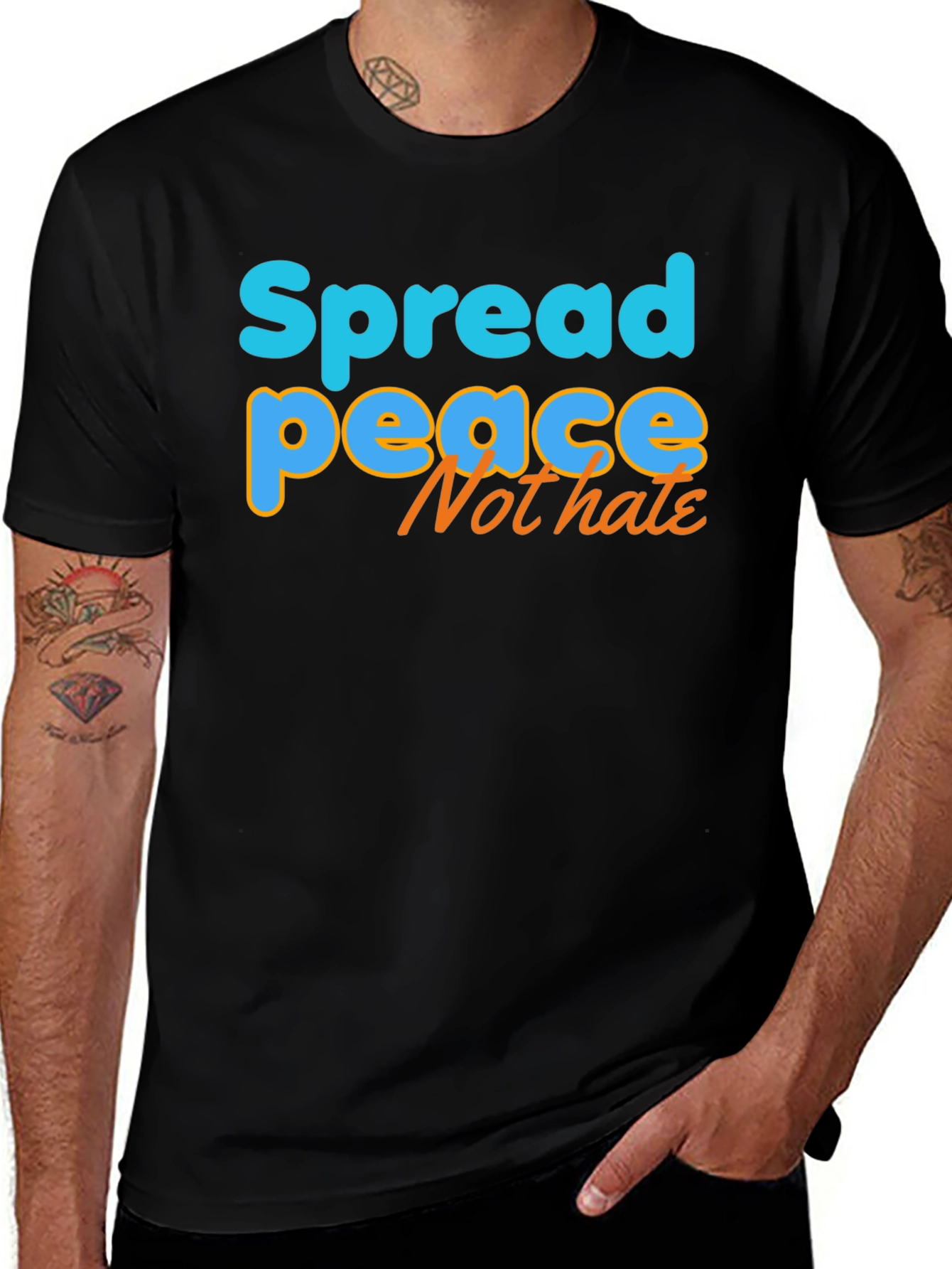 Variant 16 of Spread Peace Not Hate Graphic Tee - Positive Vibes