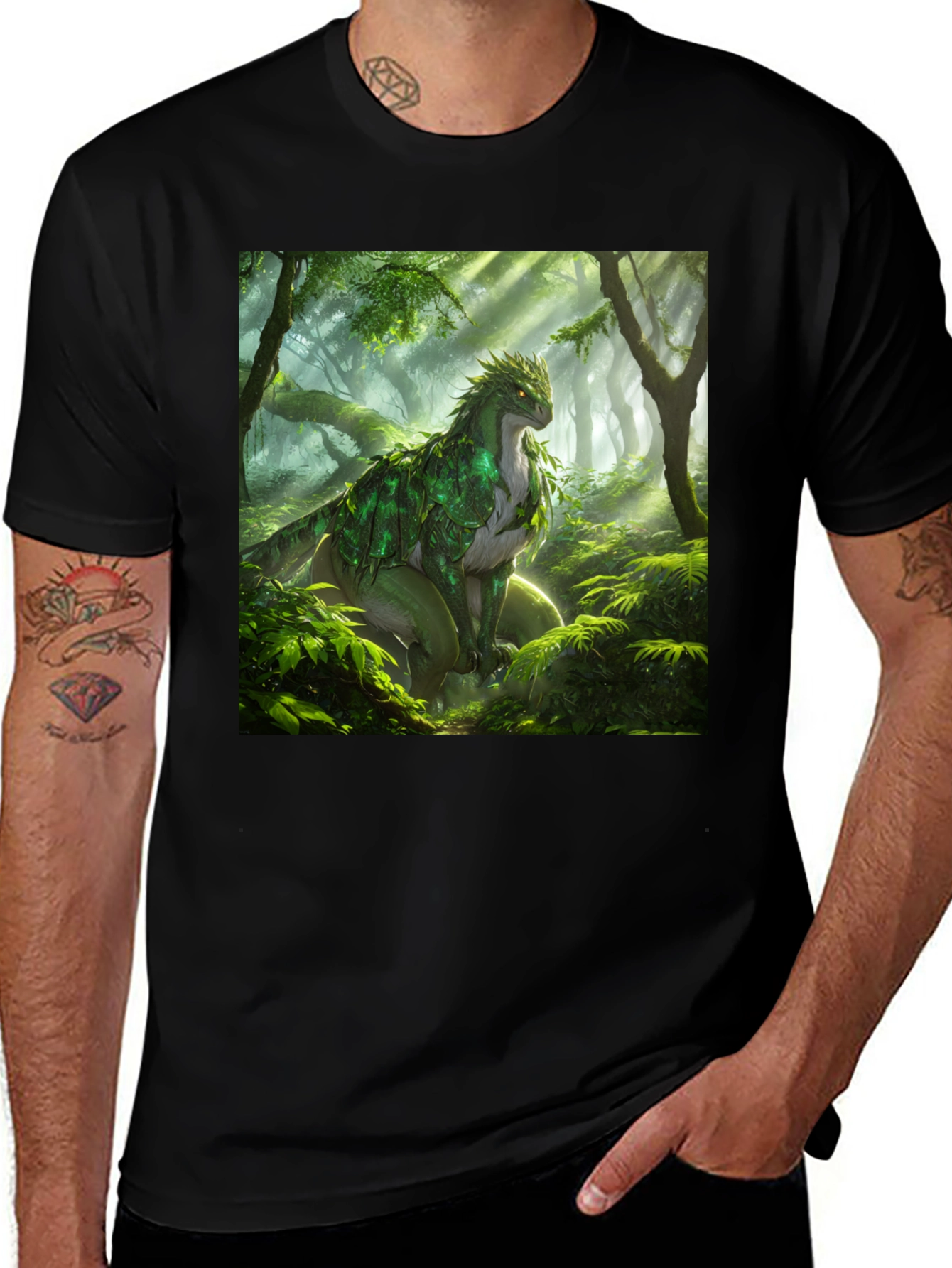 Variant 25 of Nature Dragon Black T-Shirt