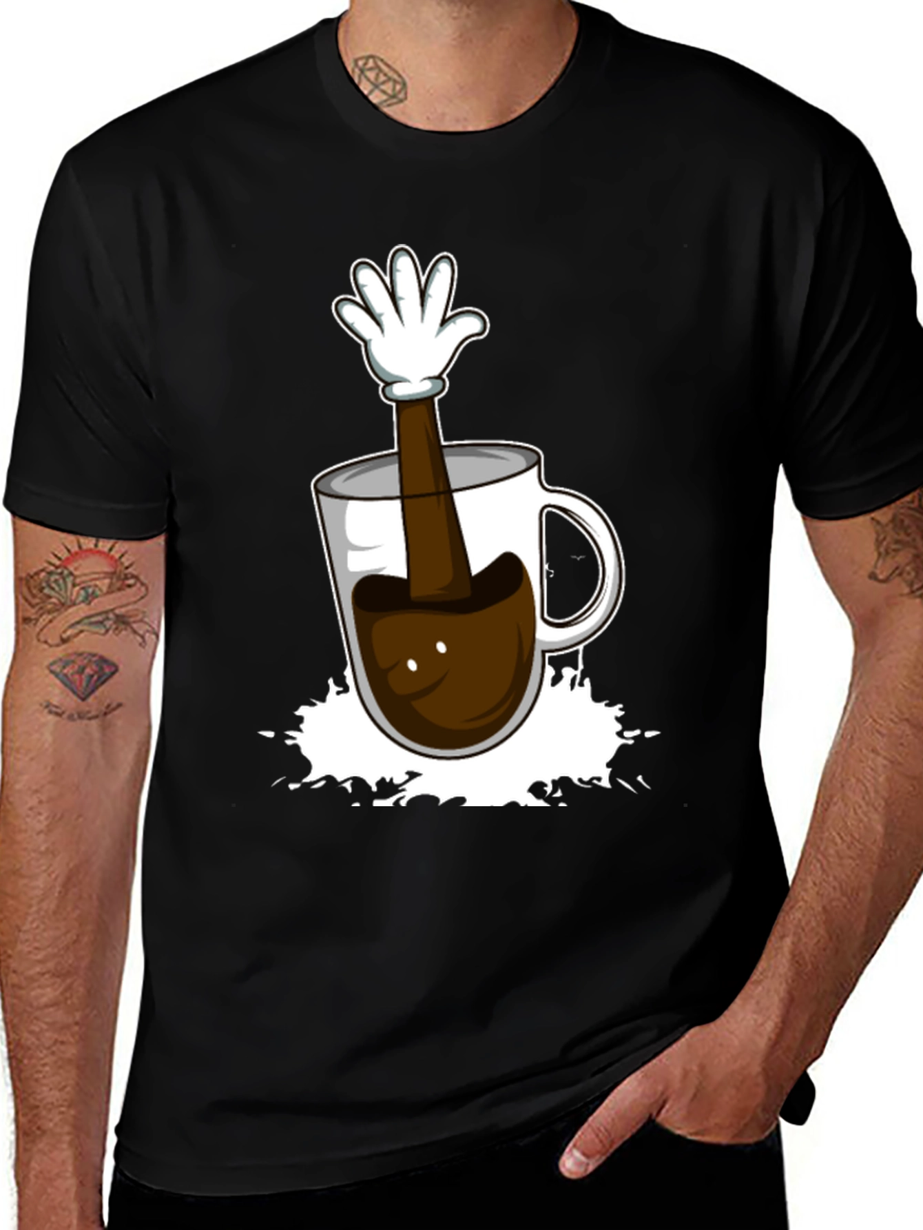 Coffee Cup Hand Graphic T-Shirt