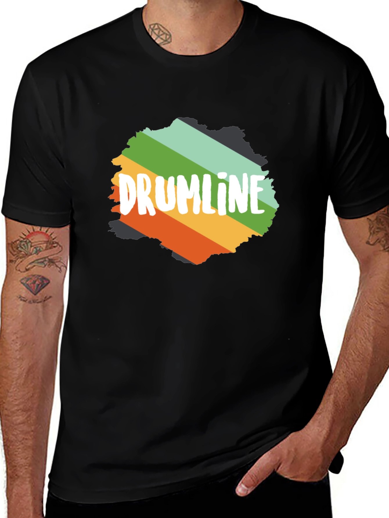 Variant 24 of Retro Drumline Graphic T-Shirt - Music Lover Tee