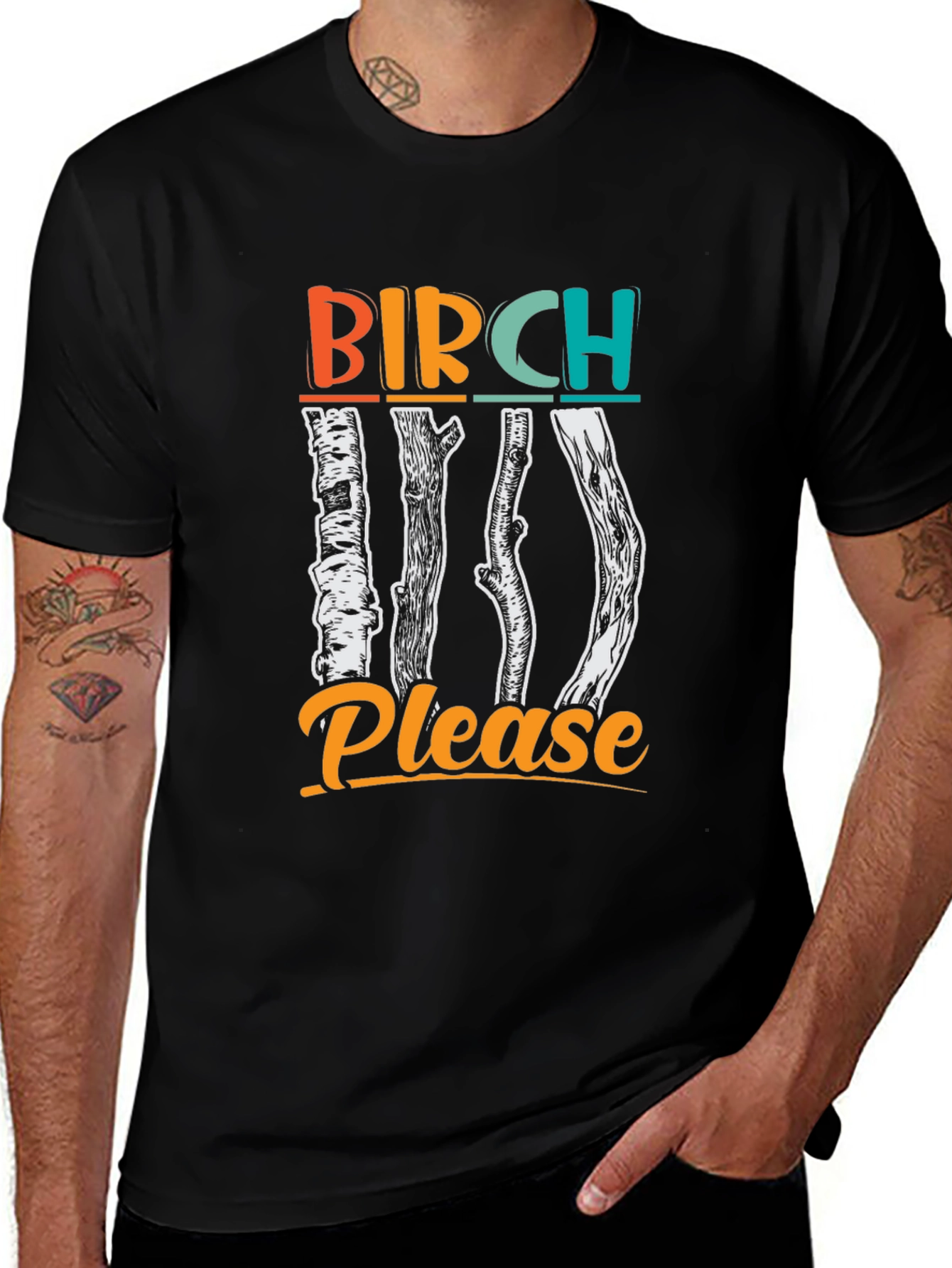 Birch Please Graphic T-Shirt Funny Tree Pun Tee