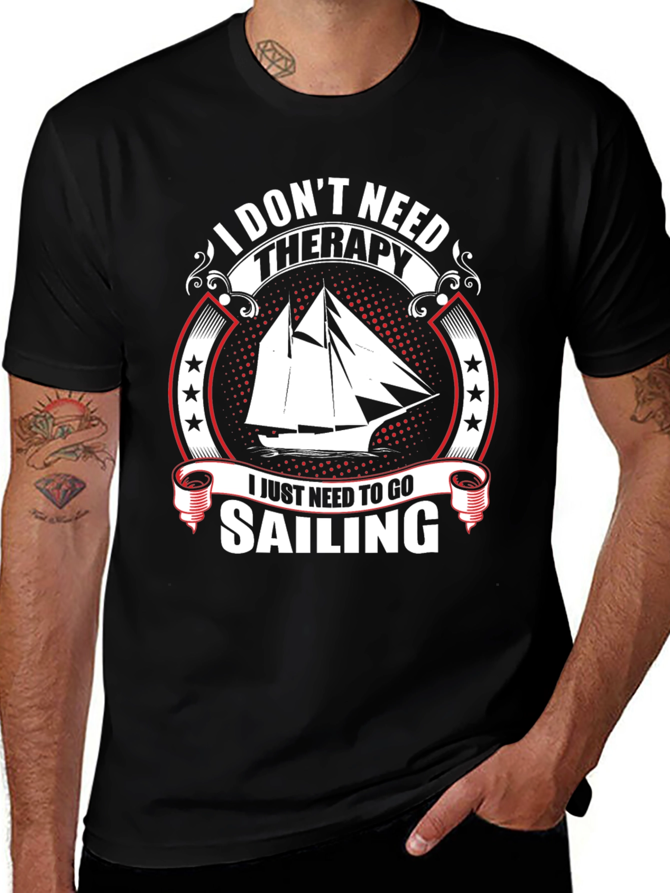 Variant 18 of Sailboat Sailing Therapy T-Shirt