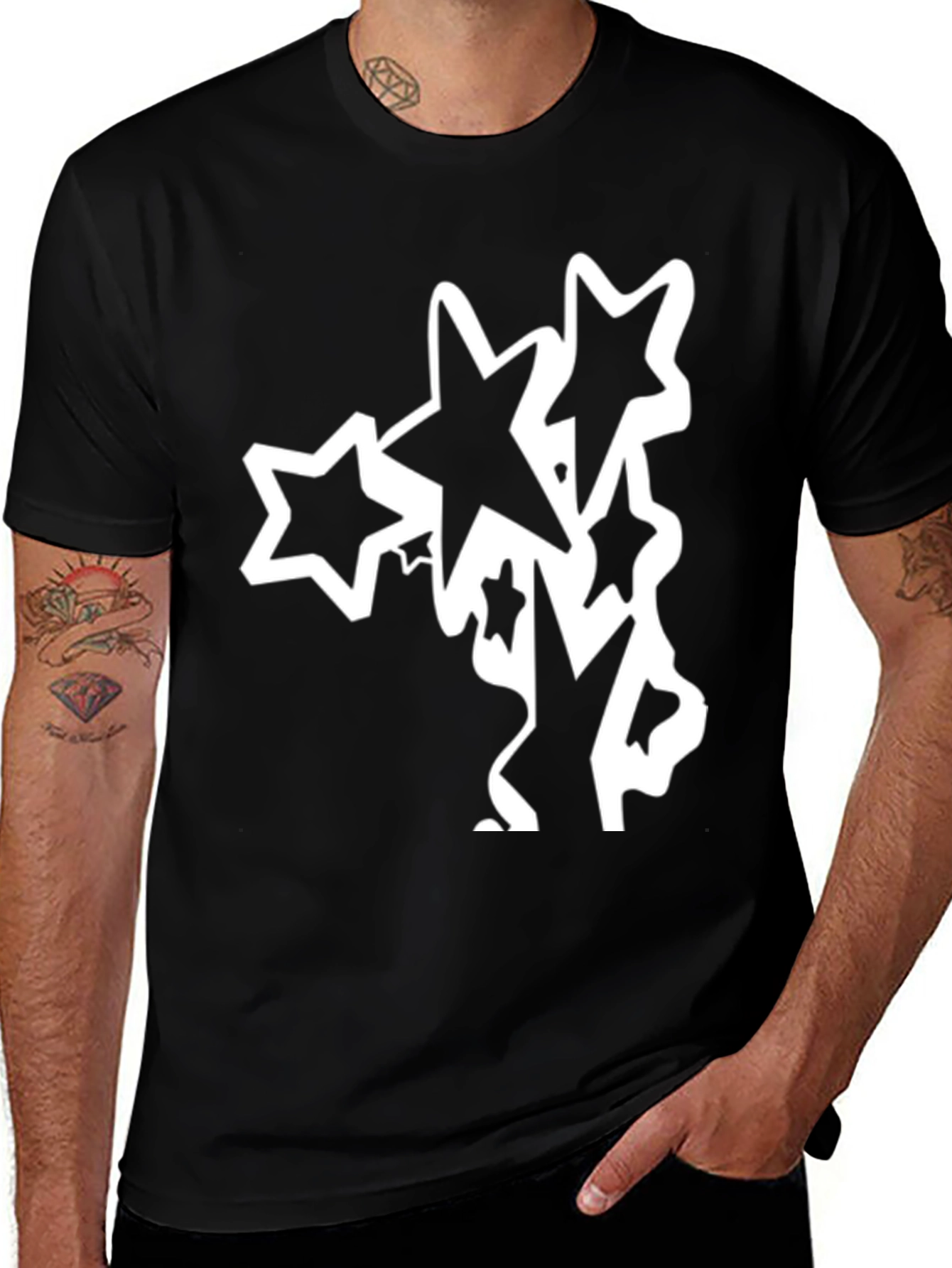 Variant 25 of Star Graphic Black T-Shirt | Casual Unisex Tee