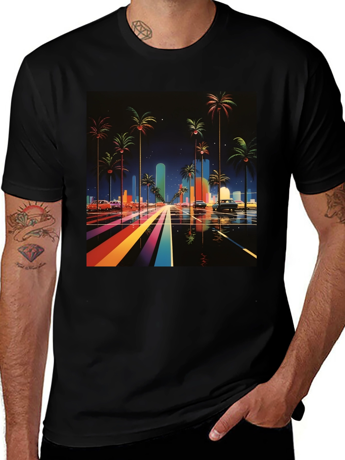 Variant 25 of Retro Wave Palm Tree T-Shirt