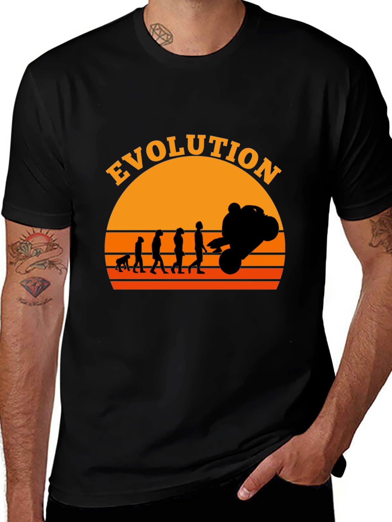 Variant 2 of Evolution of Moto Black T-Shirt