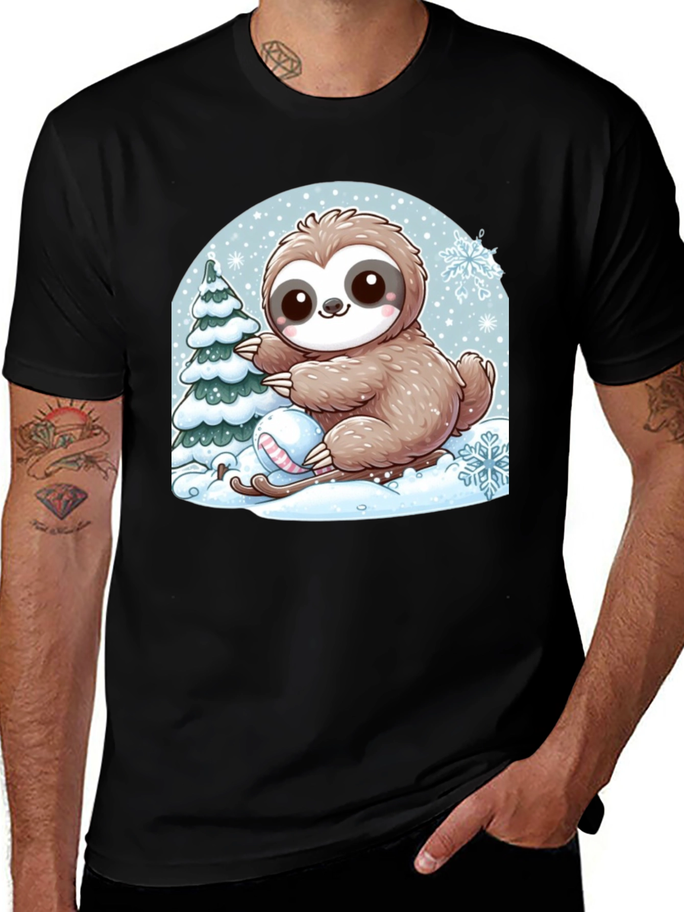 Variant 22 of Cute Sloth Winter Holiday T-Shirt