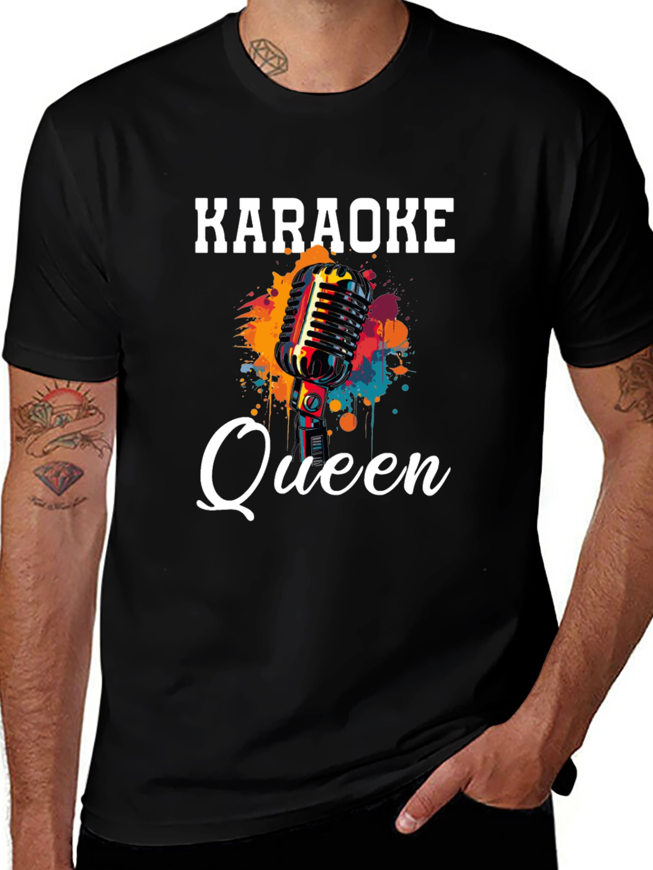 Black Karaoke Queen Black Graphic T-Shirt main image