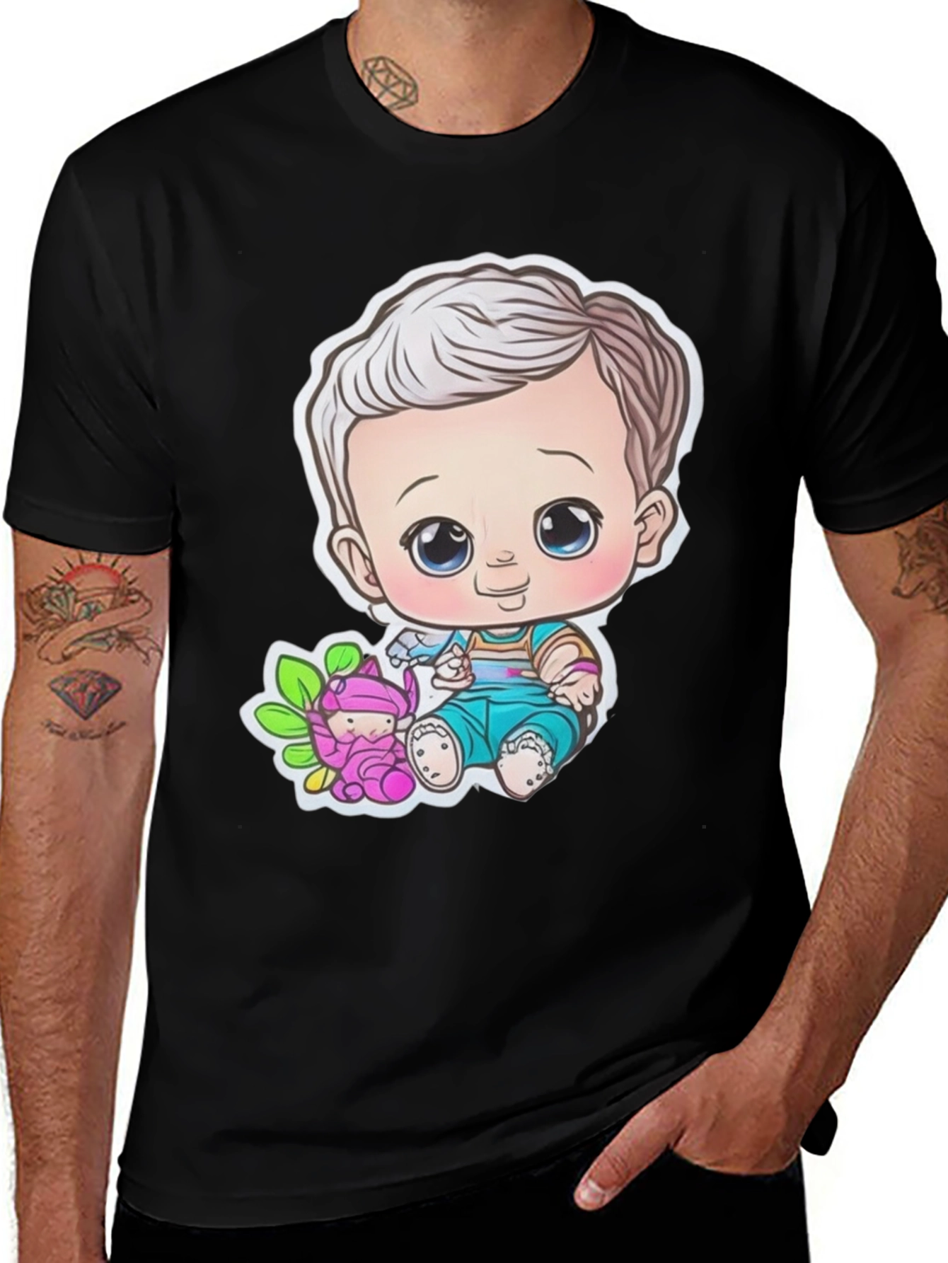 Variant 7 of Cartoon Baby Black T-Shirt