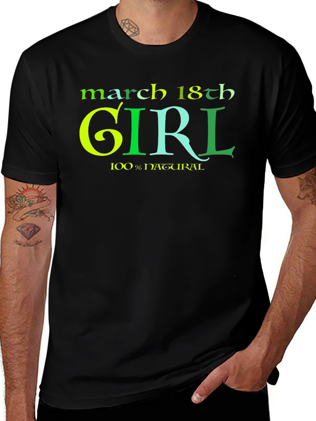 March 18th Girl T-Shirt - Natural Cotton Graphic Tee