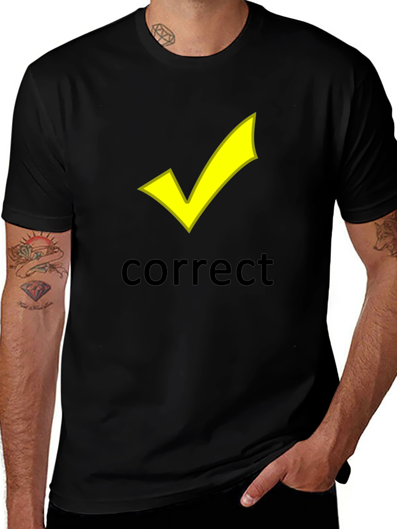 Variant 25 of Correct Checkmark Black T-Shirt