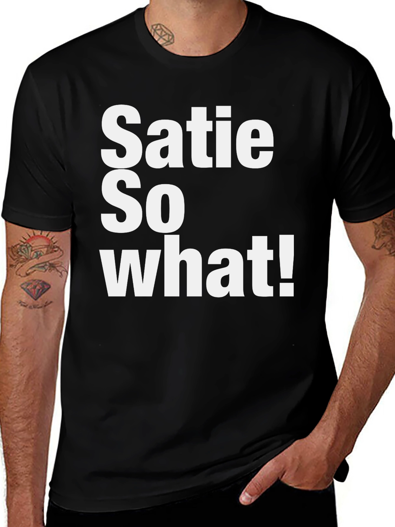 Variant 16 of Satie So What! Graphic T-Shirt - Black Cotton Tee